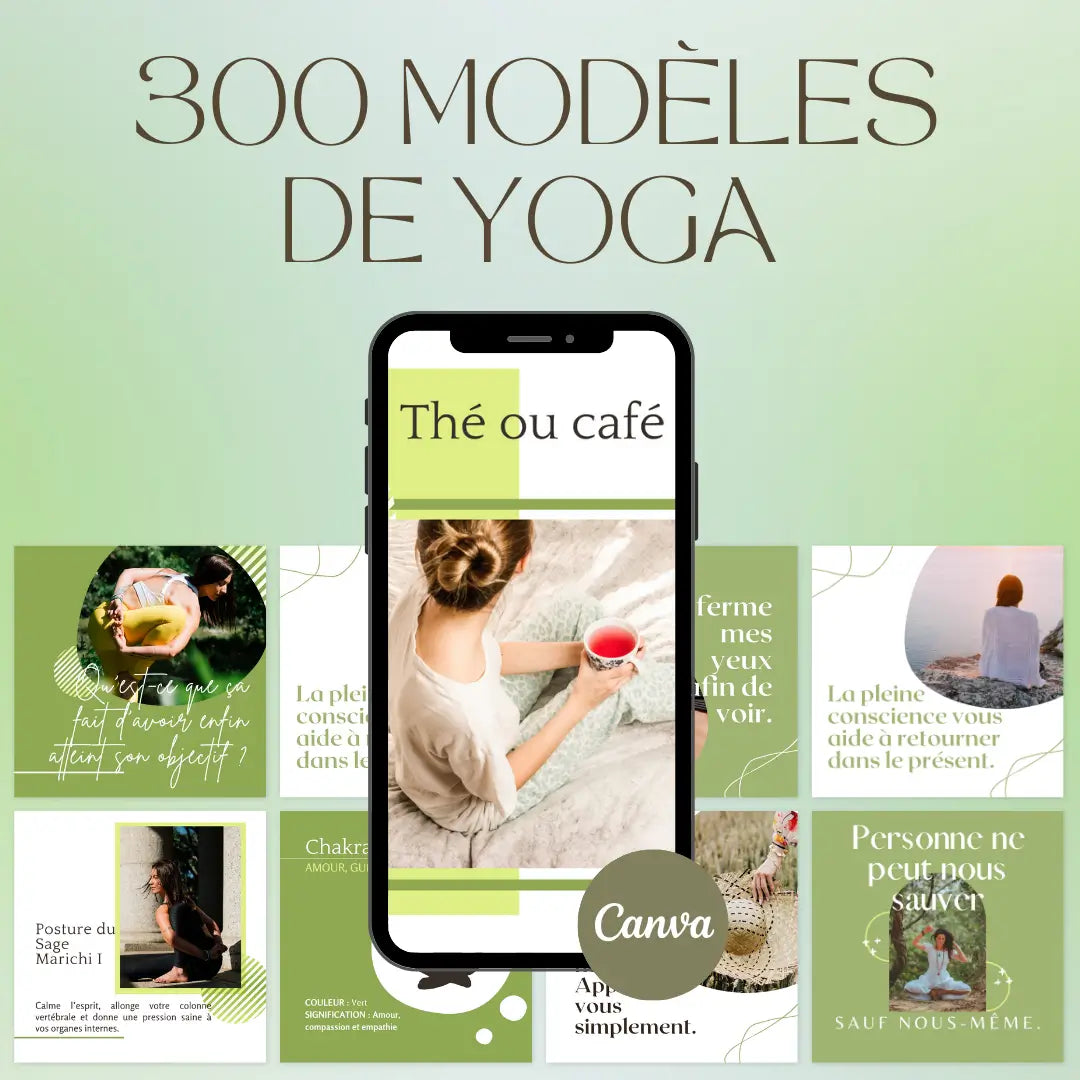 300 modèles yoga en français – templates Canva pour réseaux sociaux