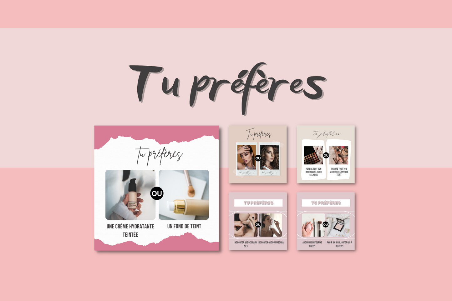 Pack Canva maquillage – citations, questions et conseils visuels