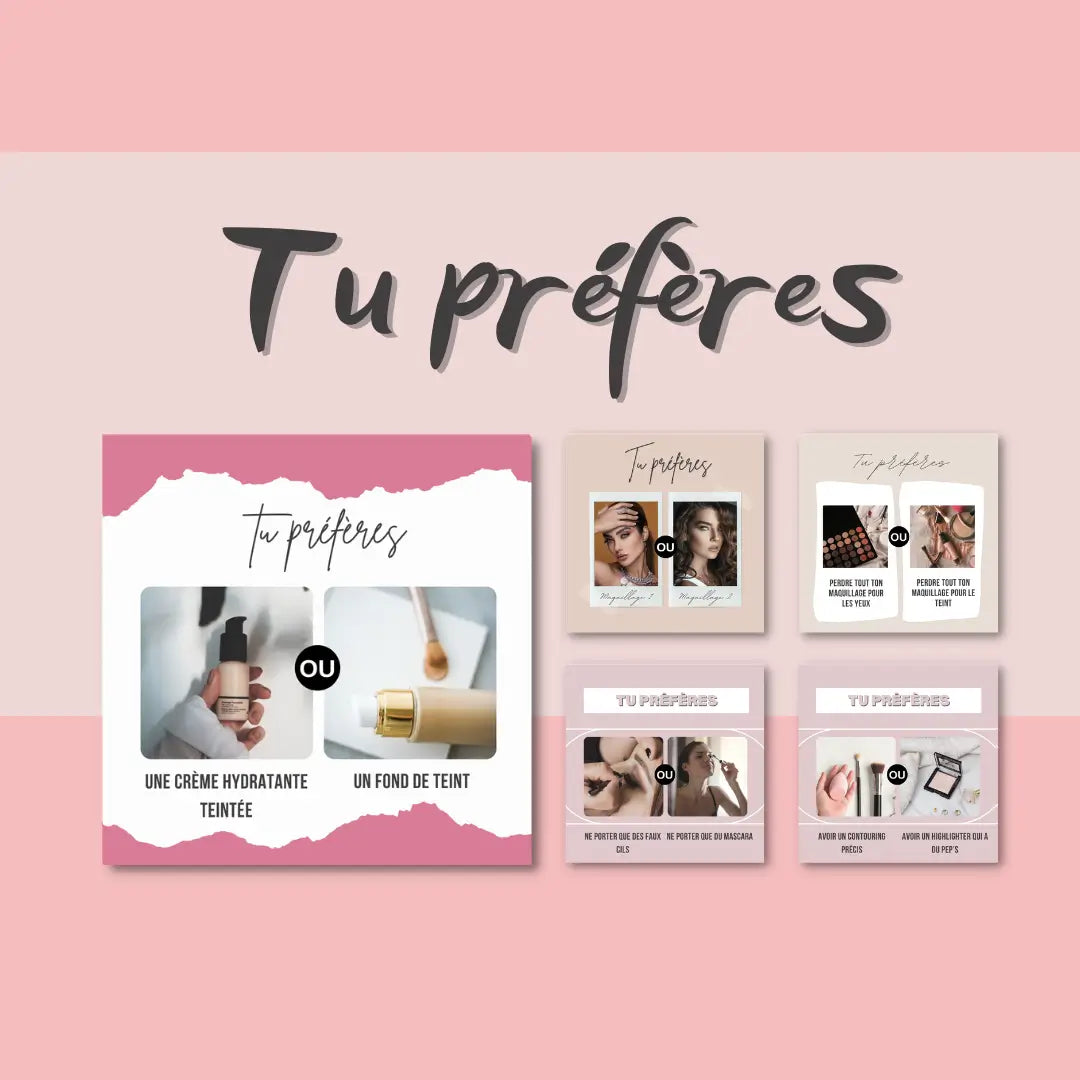 Pack Canva maquillage – citations, questions et conseils visuels