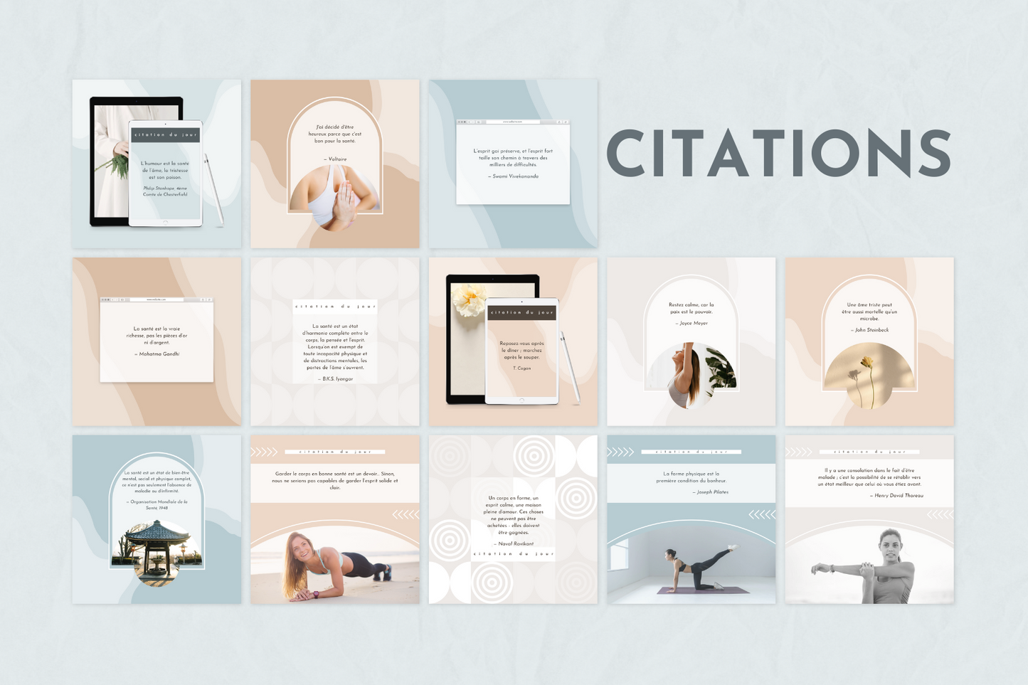 Templates Canva coaching – posts santé pour Instagram et Facebook