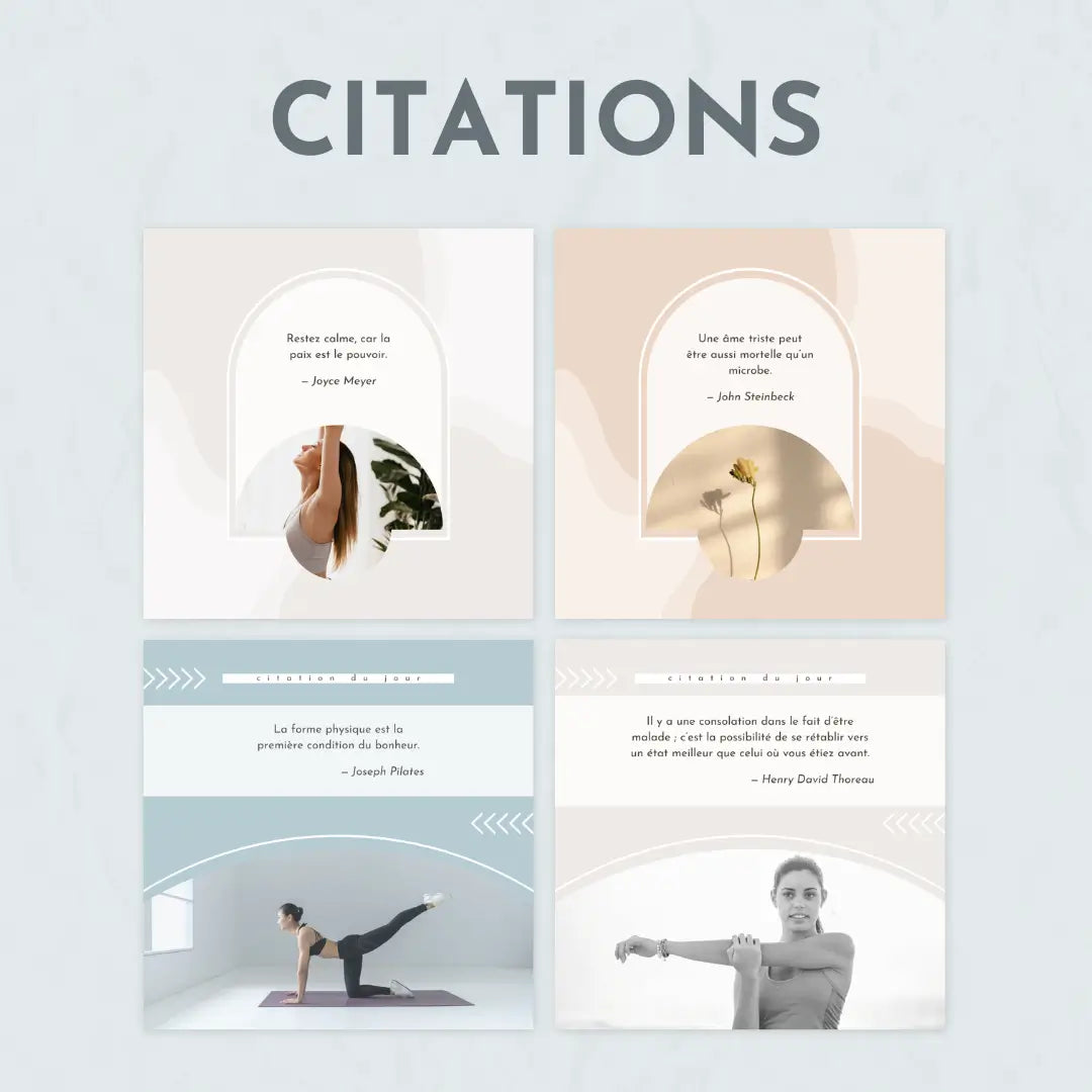 Templates Canva coaching – posts santé pour Instagram et Facebook