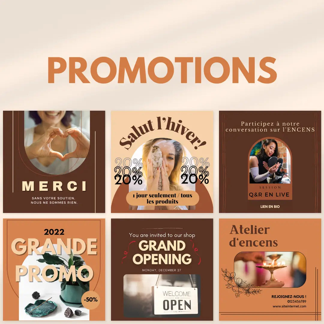 Canva templates pour aromathérapeutes – publication encens prêt à l’emploi