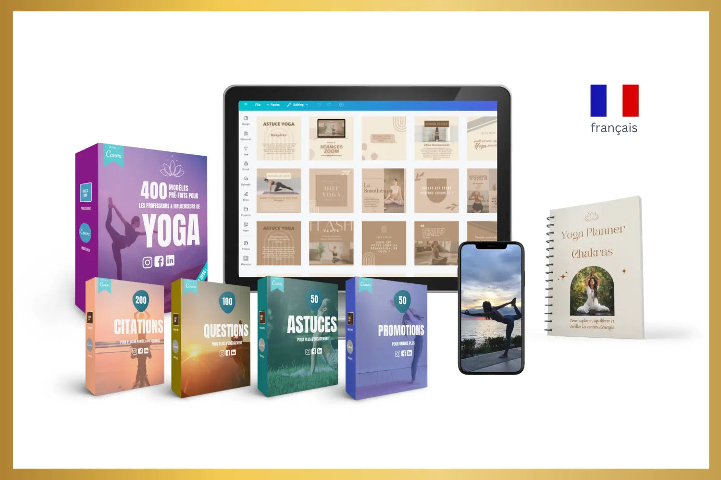 Le kit yoga est conçu pour les profs et studios de yoga