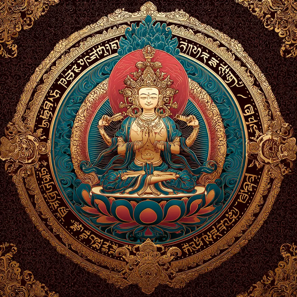 Le mantra Om Ah Ra Pa Tsa Na Dhih est le mantra principal de Manjushri et représente l’intelligence transcendante
