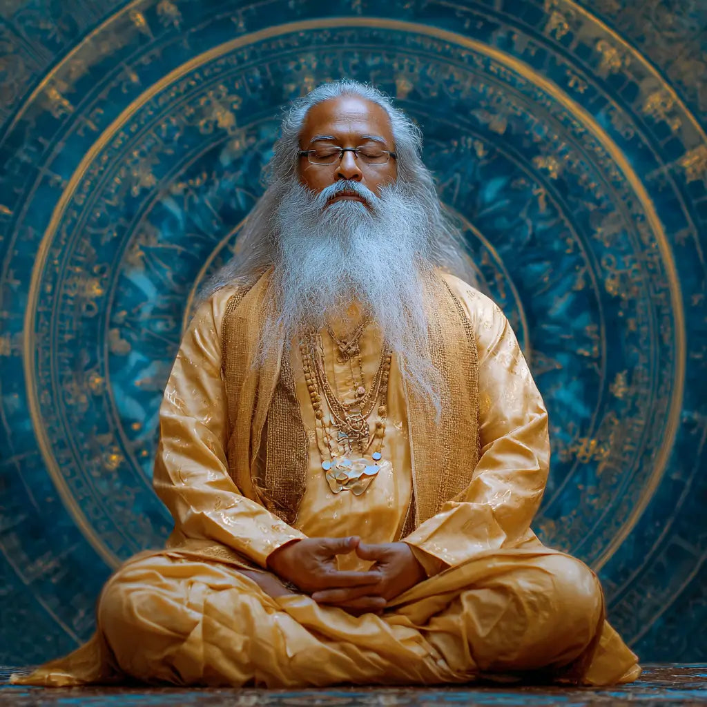 Visuel du Moola Mantra (Om Satchitananda Parabrahma), représentant la conscience pure