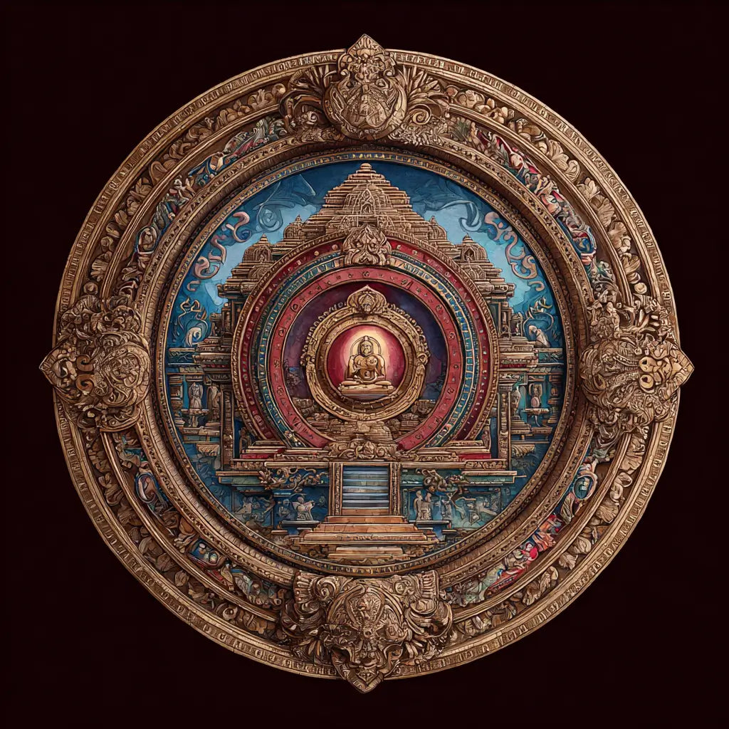 Visuel représentant le mantra Om Namah Paramatmane dans la tradition yogique