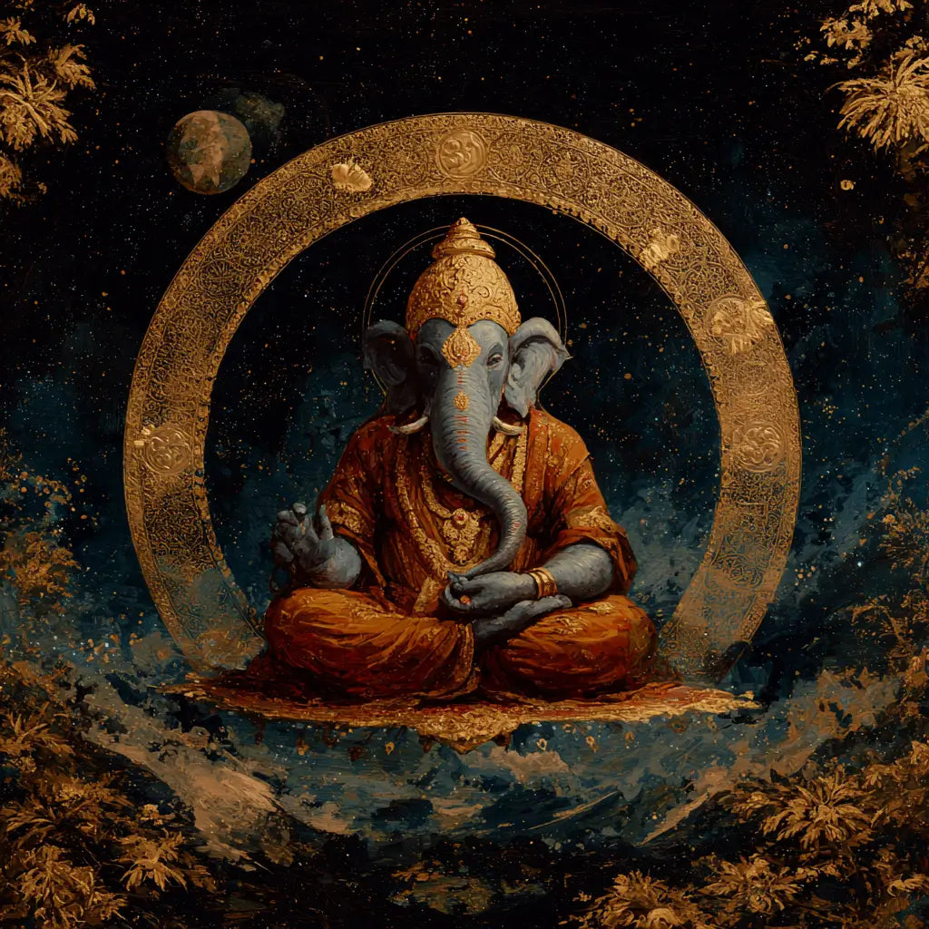 Illustration du mantra Om Parashaktyai Namah, symbole de l’énergie divine féminine