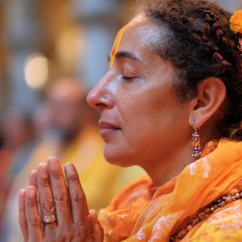 Illustration du mantra Tvameva Mata Cha Pita Tvameva, exprimant la dévotion au divin comme source de tout