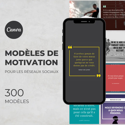 300 modèles de motivation en français – templates Canva pour réseaux sociaux
