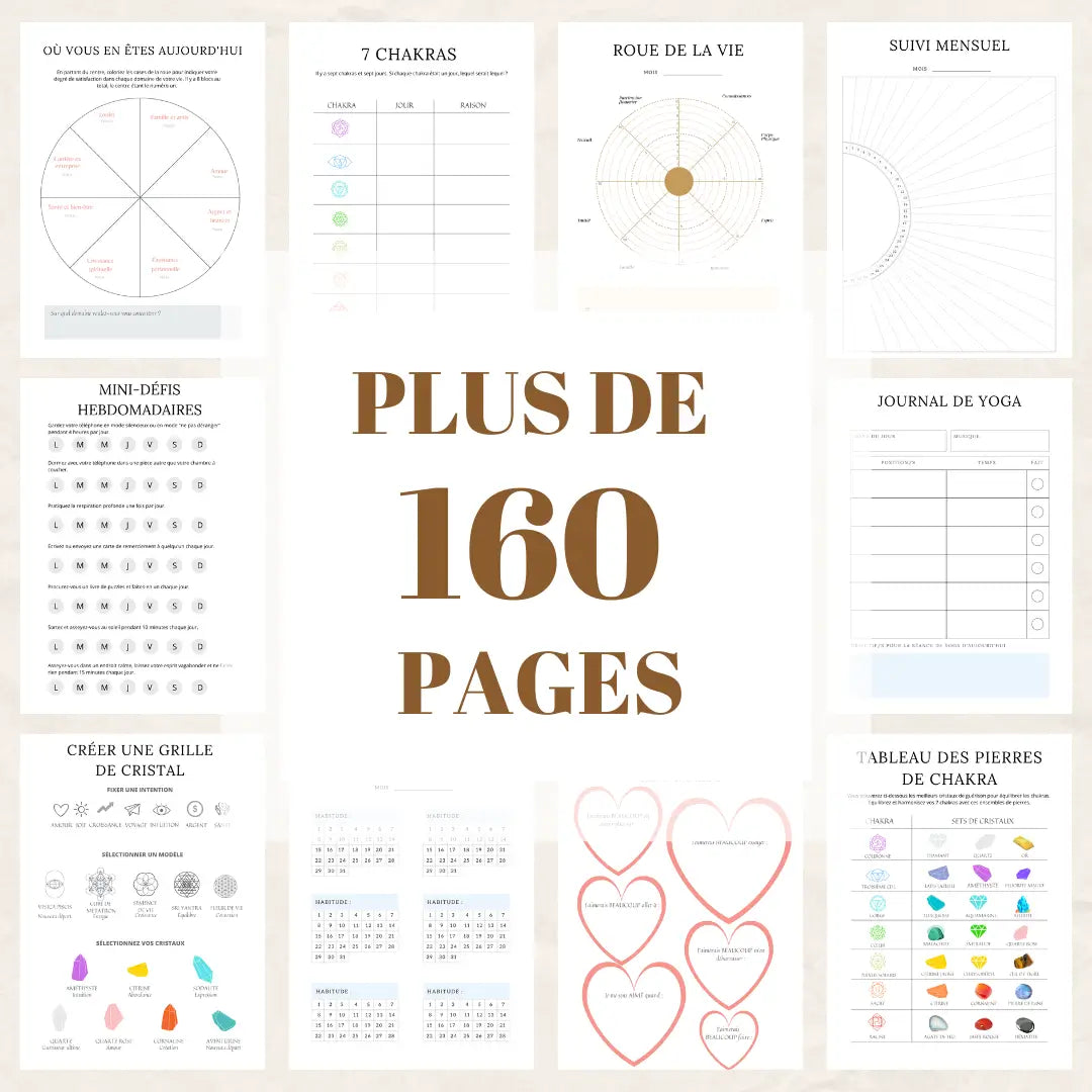 Plus de 160 pages de planning yoga en français