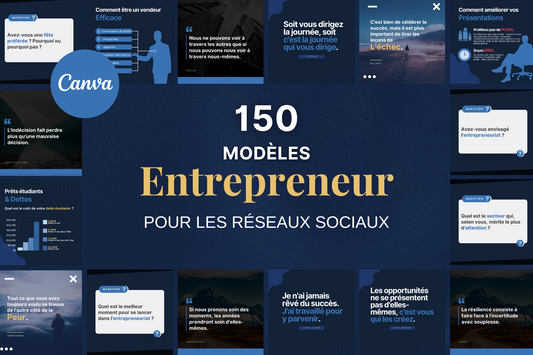 150 modèles entrepreneur en français – templates Canva pour réseaux sociaux