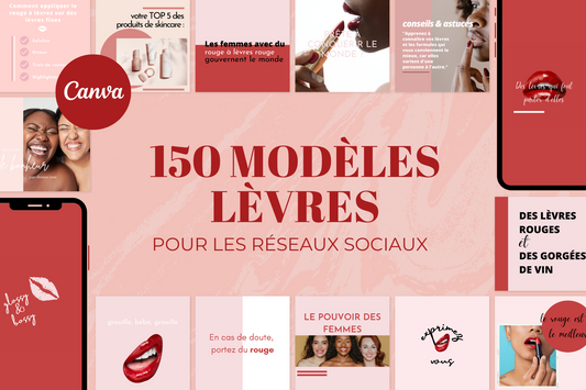 Templates lèvres en français – 150 modèles Canva pour réseaux sociaux