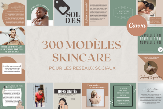 300 modèles skincare en français – templates Canva pour réseaux sociaux