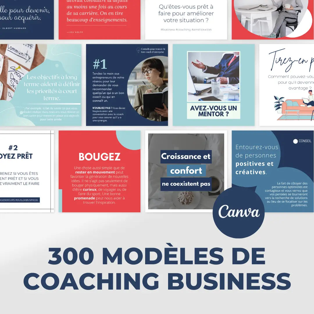 300 modèles coaching business en français – templates Canva pour réseaux sociaux