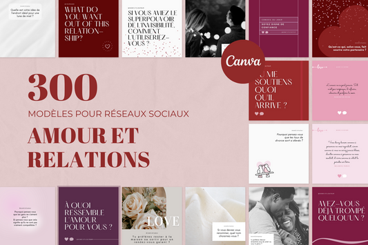 300 modèles amour et relations en français – templates Canva pour réseaux sociaux