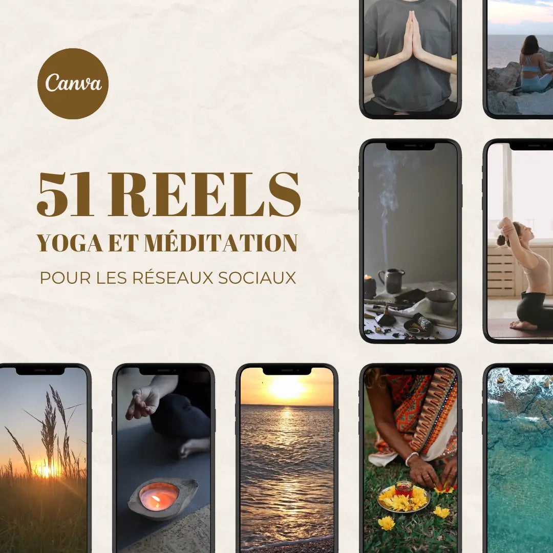 Reels de yoga et méditation en français pour Instagram, facebook et TikTok