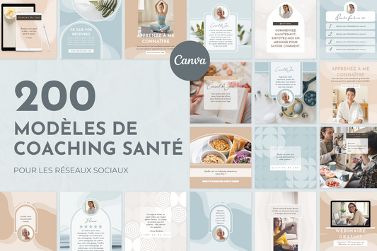 200 modèles coaching santé en français – templates Canva pour réseaux sociaux