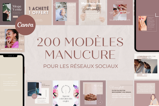 200 modèles manucure en français – templates Canva pour réseaux sociaux