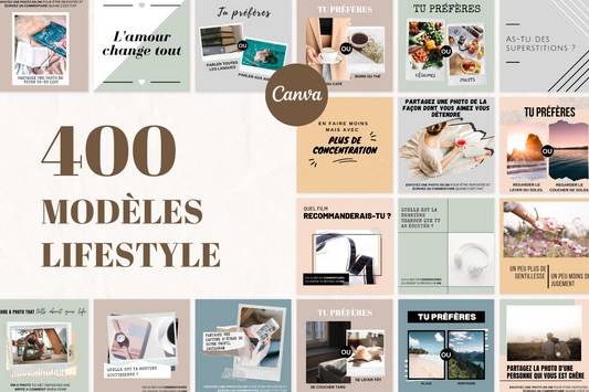 400 modèles lifestyle en français – templates Canva pour réseaux sociaux
