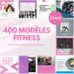 400 modèles fitness féminin en français – templates Canva pour réseaux sociaux
