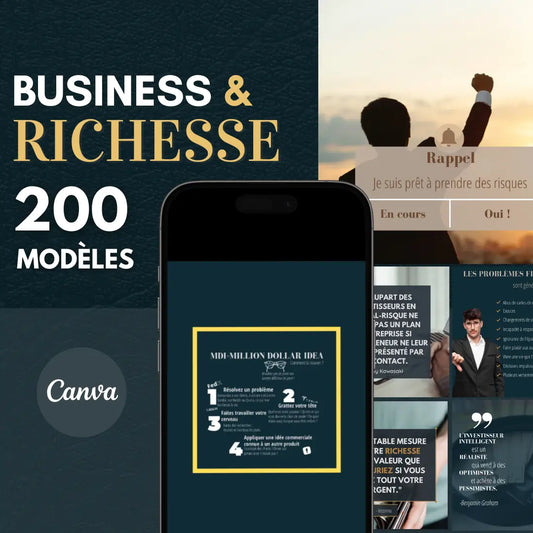 200 modèles business et richesse – templates Canva en français pour réseaux sociau