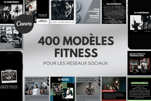 400 modèles fitness masculins en français – templates Canva pour réseaux sociaux