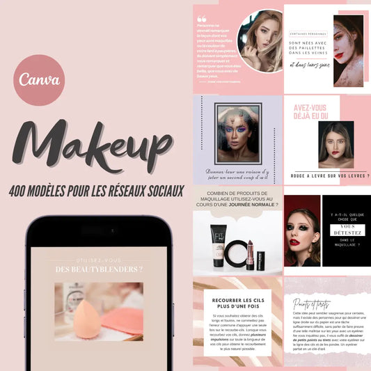 400 modèles makeup en français – templates Canva pour réseaux sociaux