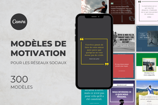 300 modèles de motivation en français – templates Canva pour réseaux sociaux