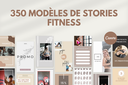 350 modèles stories fitness en français – templates Canva format vertical