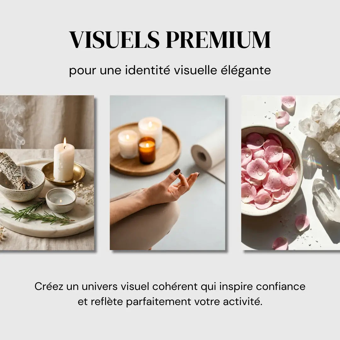 Collection de photos branding spirituelles pour Instagram, créateurs de contenu, coachs bien-être et yoga.