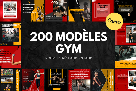 200 modèles gym en français – templates Canva pour réseaux sociaux