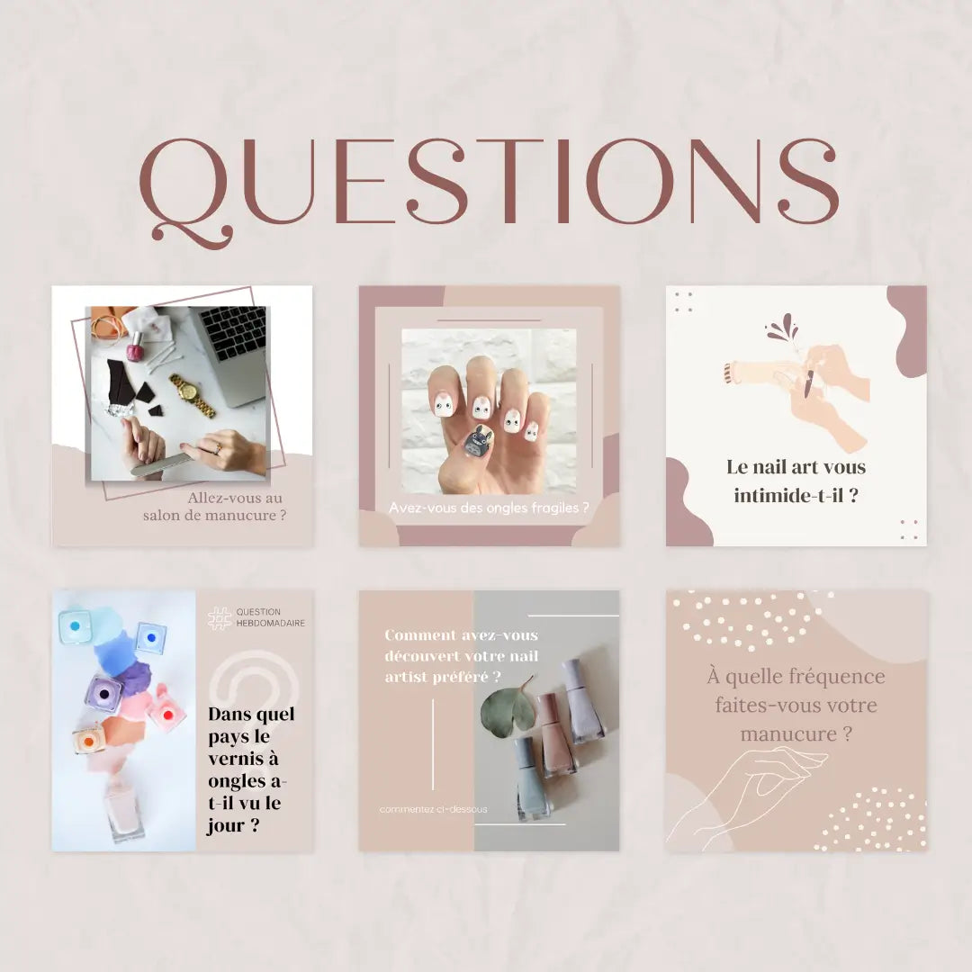 Visuels professionnels pour manucures – citations, conseils et promotions