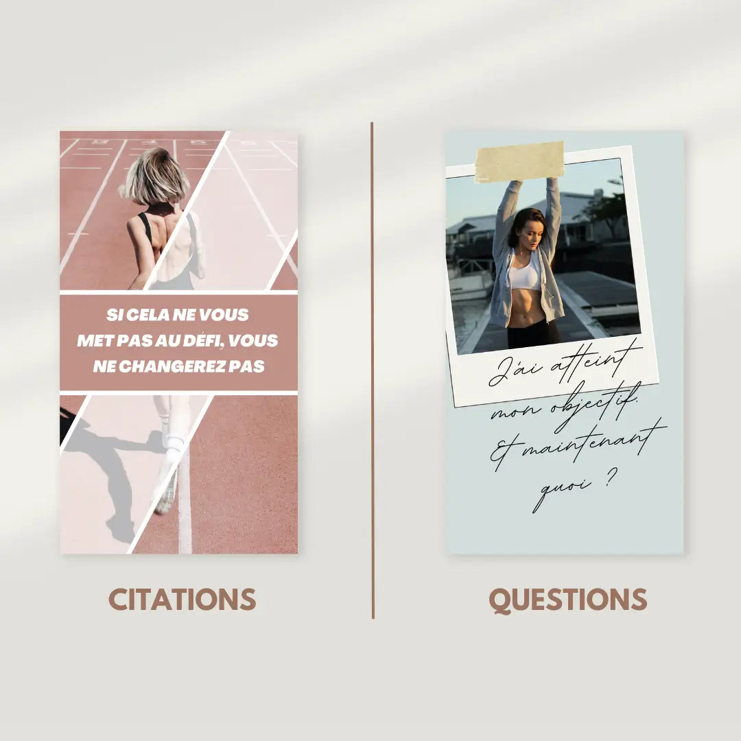 Visuels Instagram stories sport – citations, questions et promotions