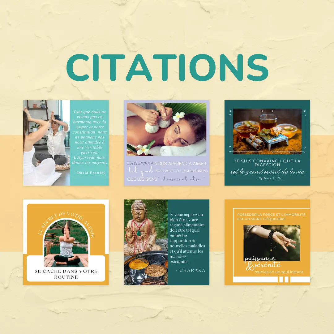 Canva templates bien-être holistique – contenu ayurveda prêt à publier
