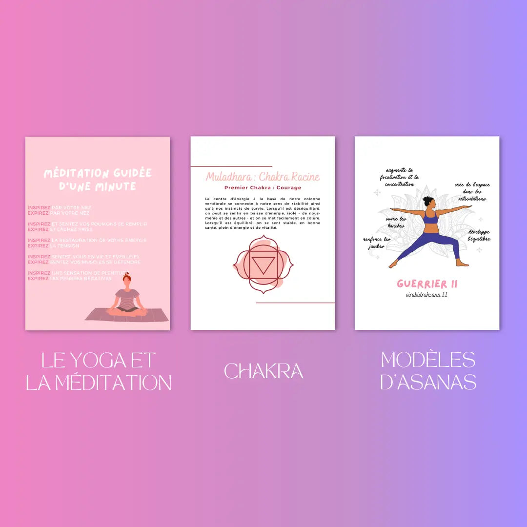 Visuels Instagram de yoga – asanas, chakras et méditation modifiables