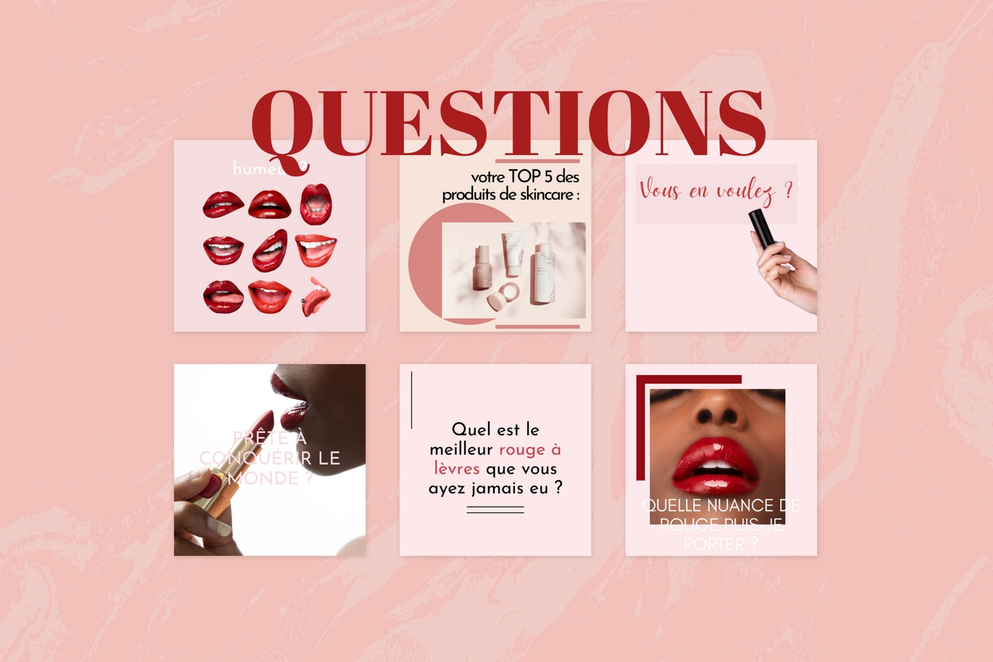 Contenu beauté pour Instagram – publication esthétique autour des lèvres