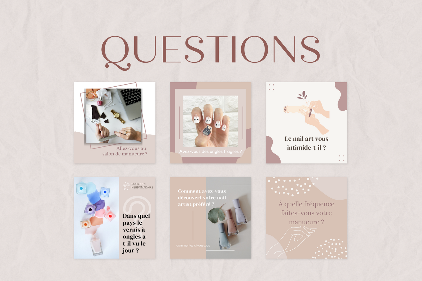 Visuels professionnels pour manucures – citations, conseils et promotions