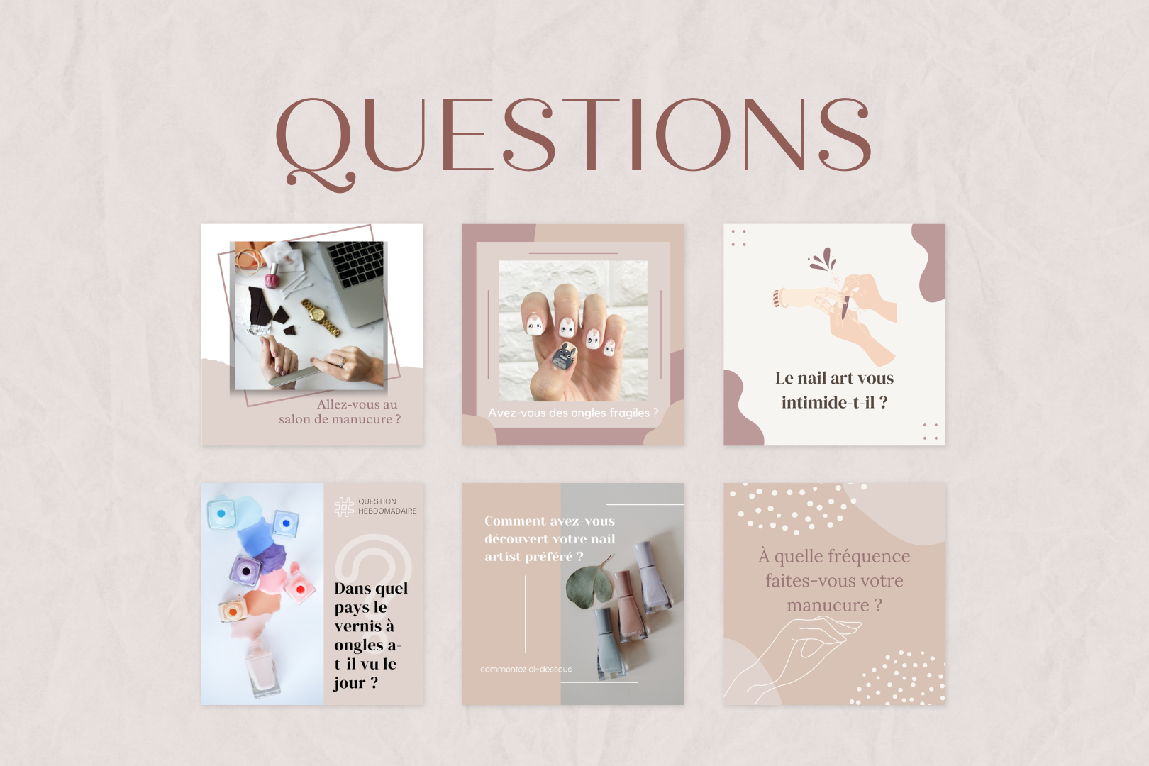 Visuels professionnels pour manucures – citations, conseils et promotions