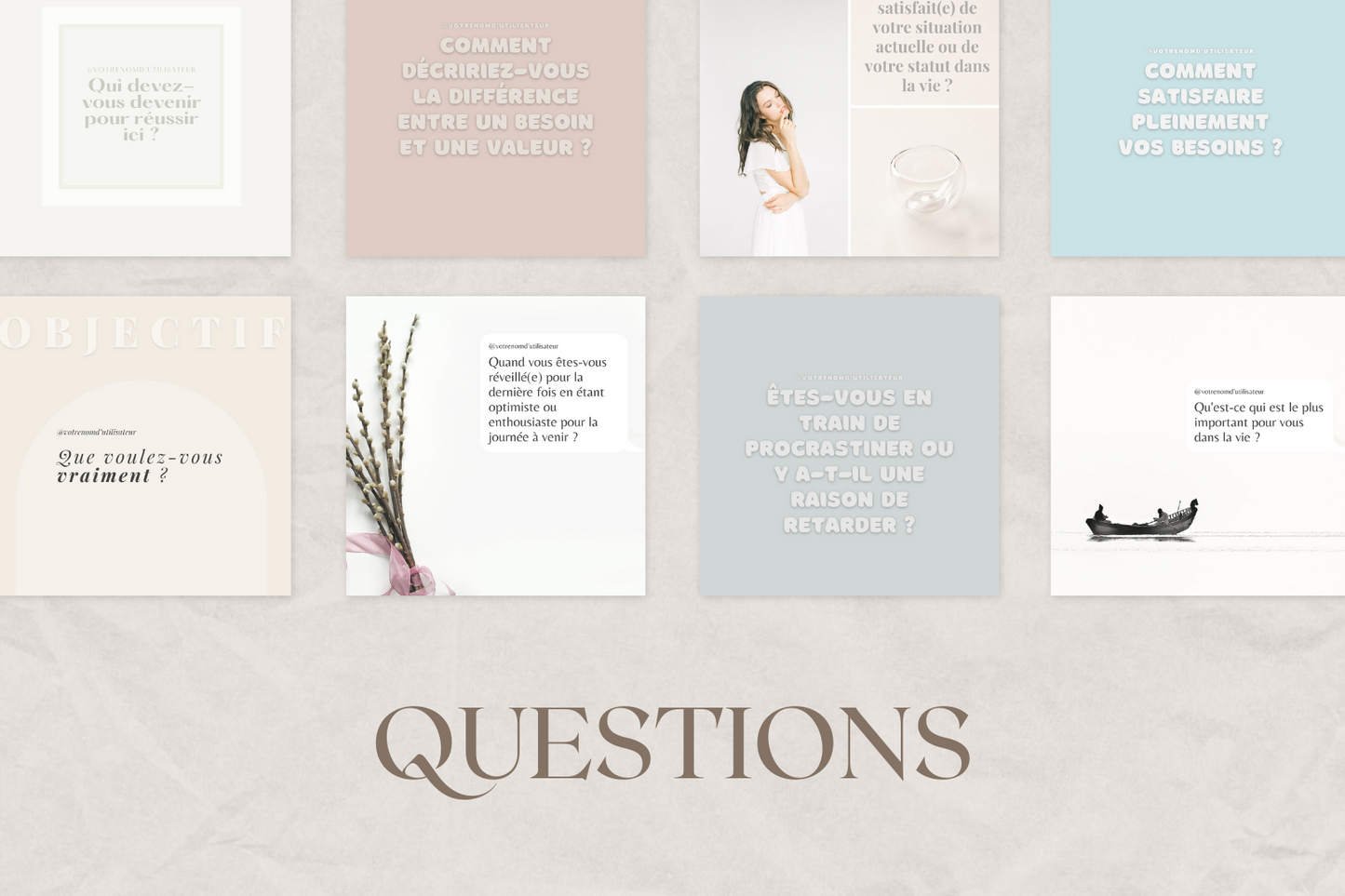 Canva templates développement personnel – contenu motivationnel modifiable