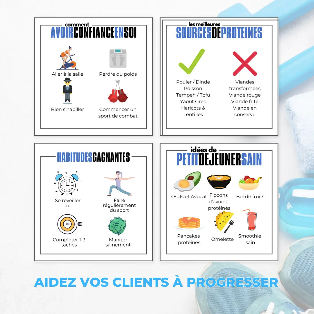 Infographies bien-être physique – publication Instagram fitness en français