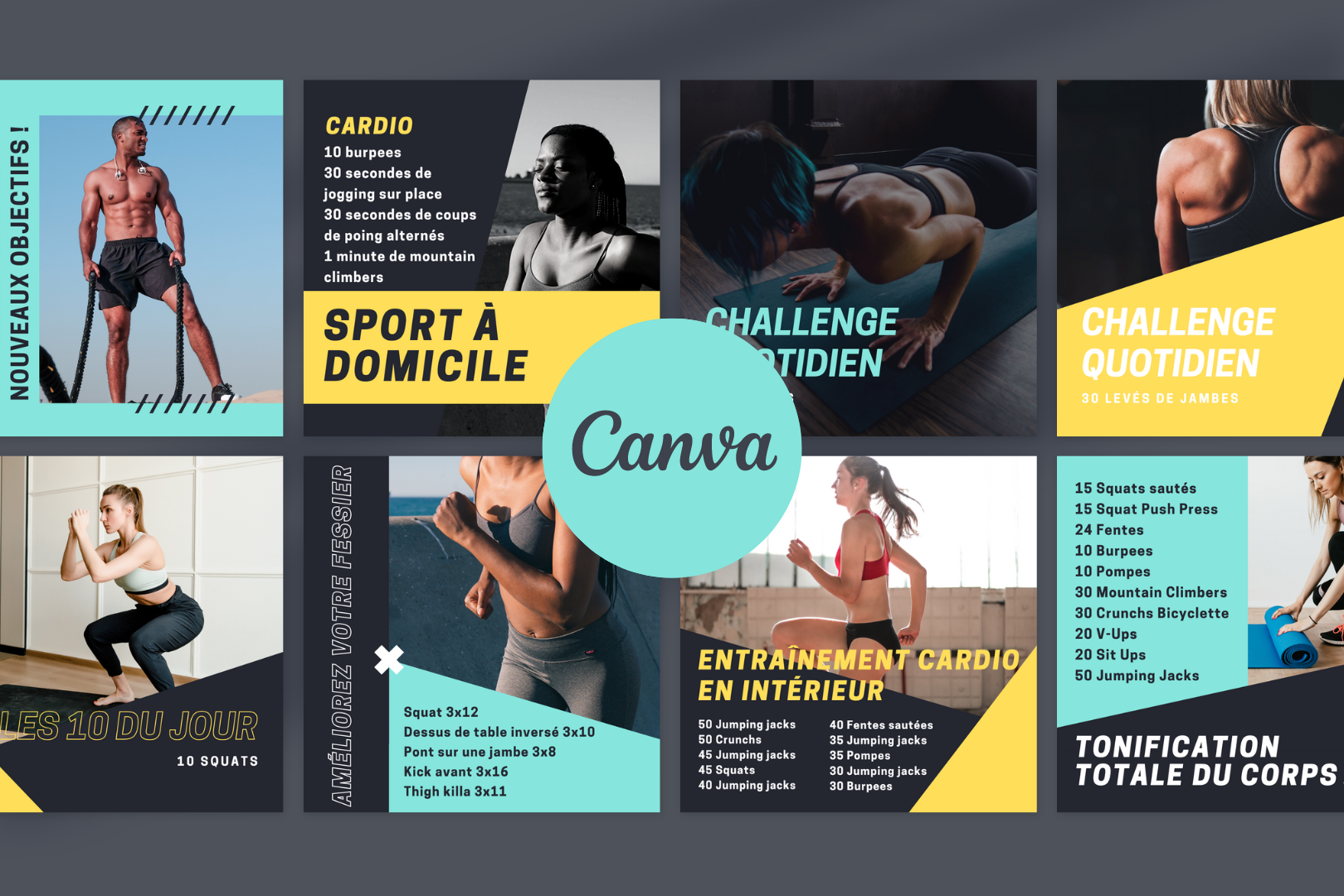 Visuels fitness à la maison – entraînements, défis et conseils sportifs