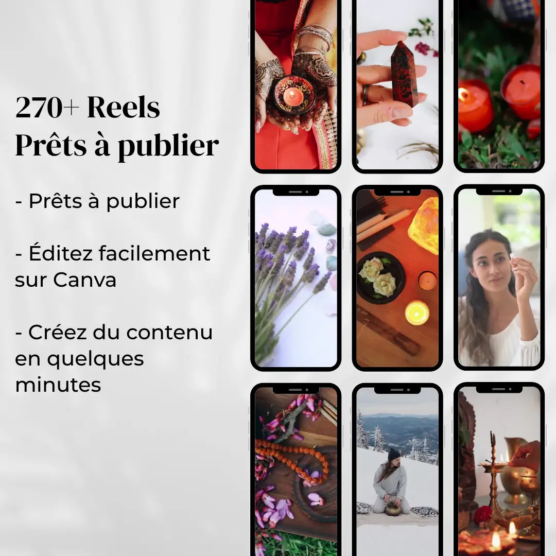 Collection de vidéos verticales HD sur la spiritualité, la méditation, les cristaux, le yoga et la manifestation