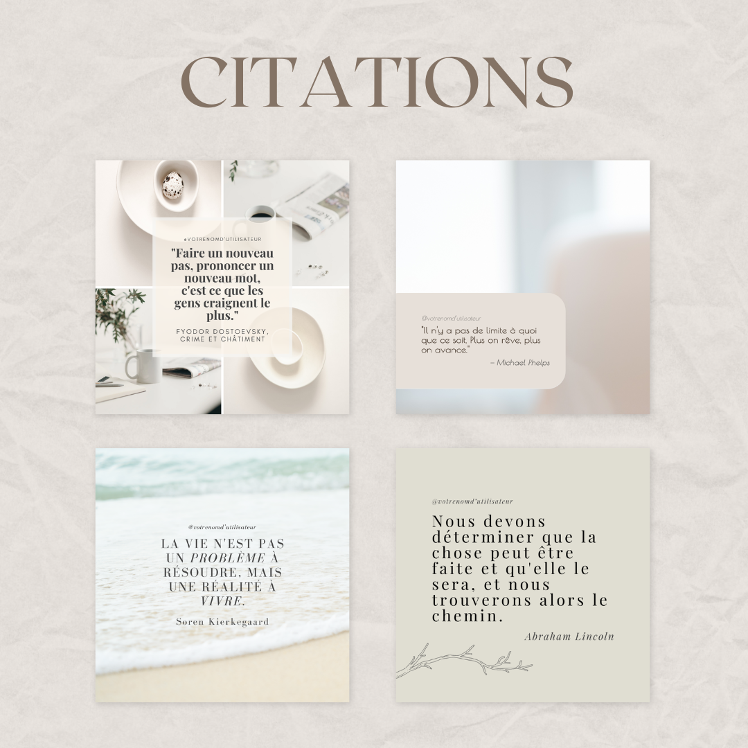 Canva templates développement personnel – contenu motivationnel modifiable