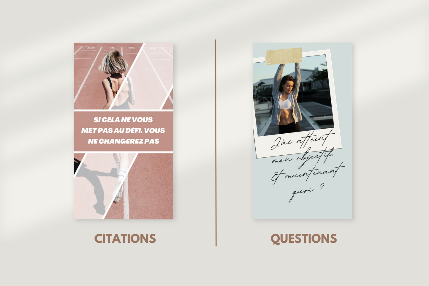 Visuels Instagram stories sport – citations, questions et promotions