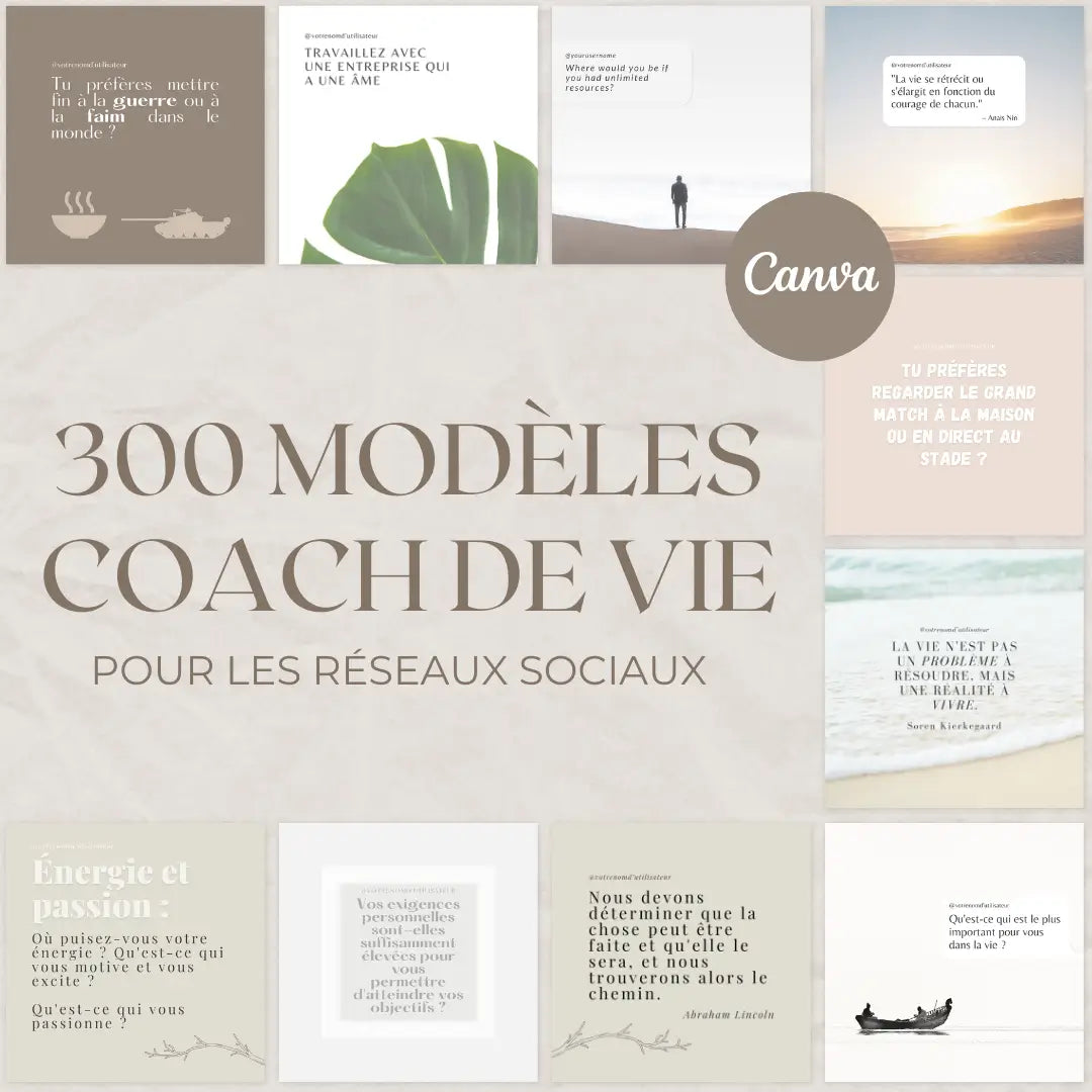 300 modèles coach de vie en français – templates Canva pour réseaux sociaux