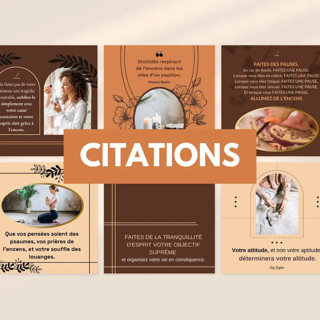 Visuels spirituels et bien-être – publication encens pour Instagram et Facebook
