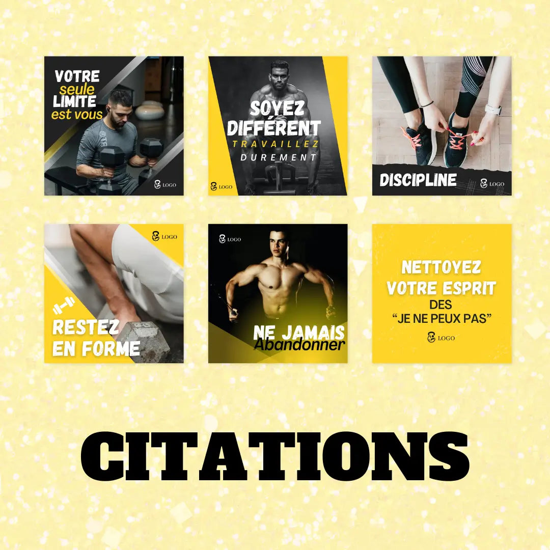 Visuels pour coachs sportifs – citations, questions et promos fitness