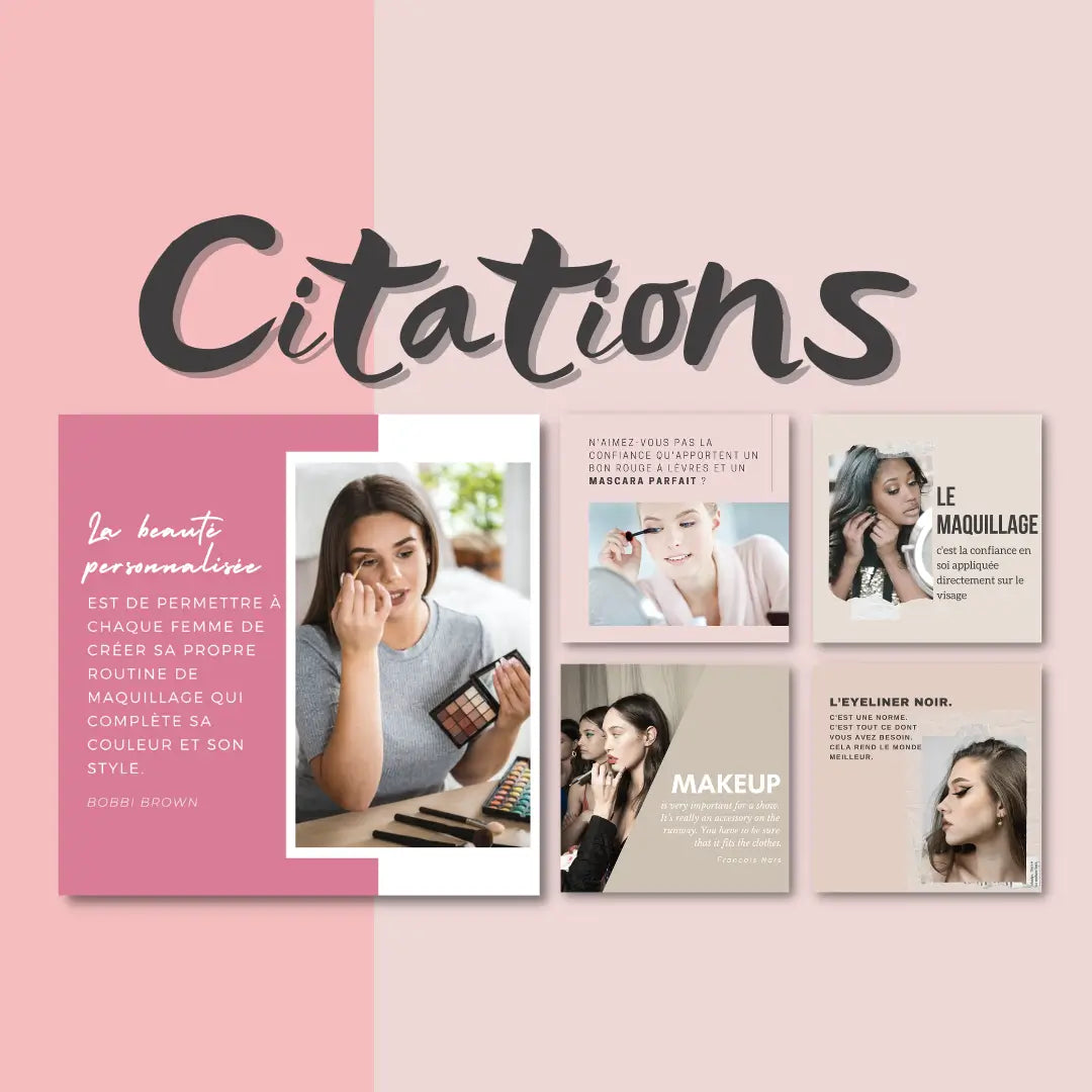 Templates maquillage pour marques et influenceuses – visuels personnalisables