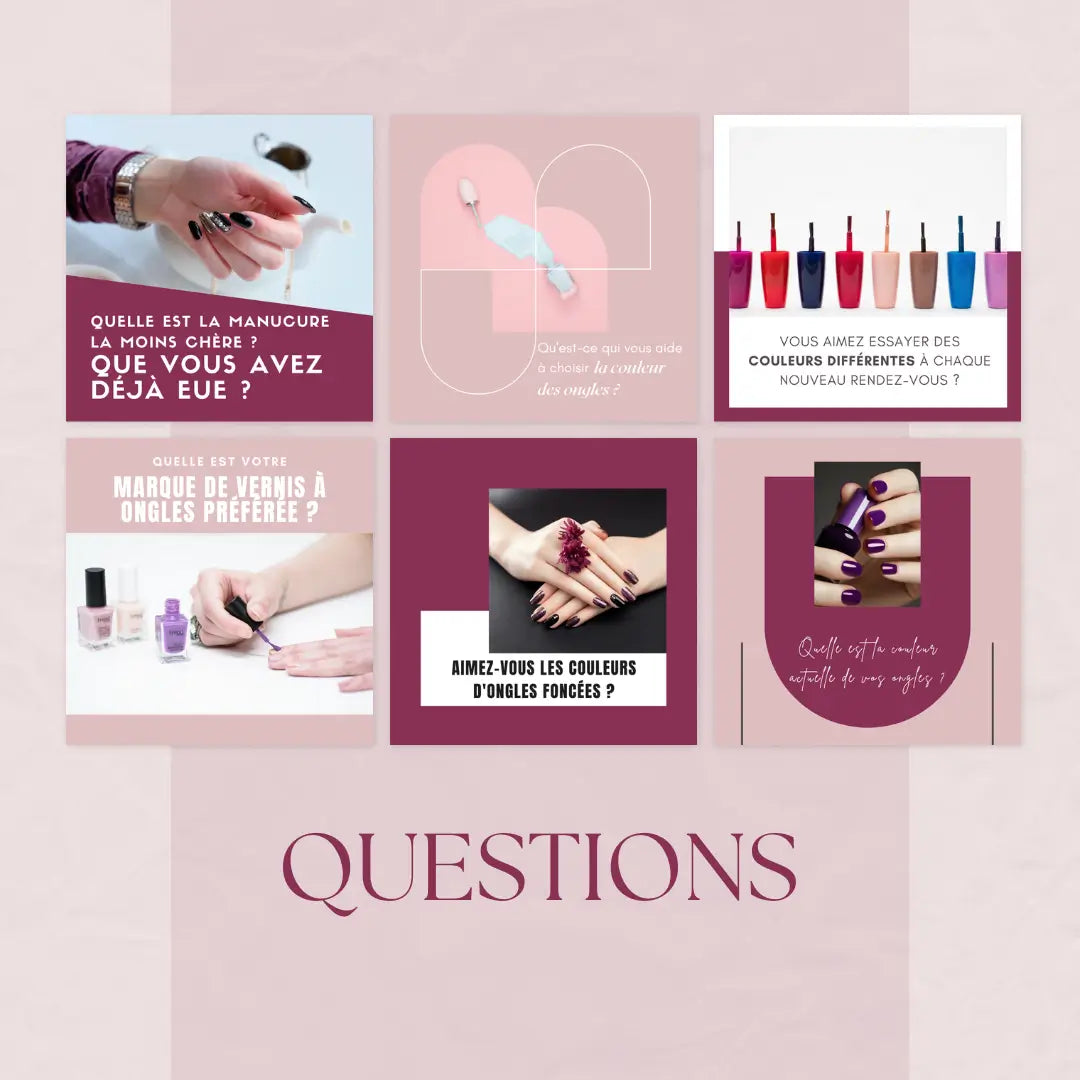 Templates ongles Canva – publication esthétique pour Instagram beauté