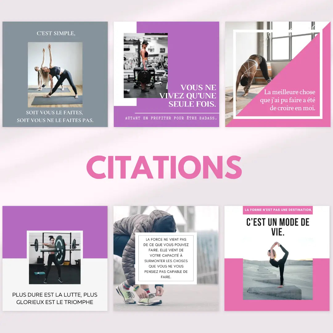 Canva templates pour coachs sportives – contenu lumineux et moderne
